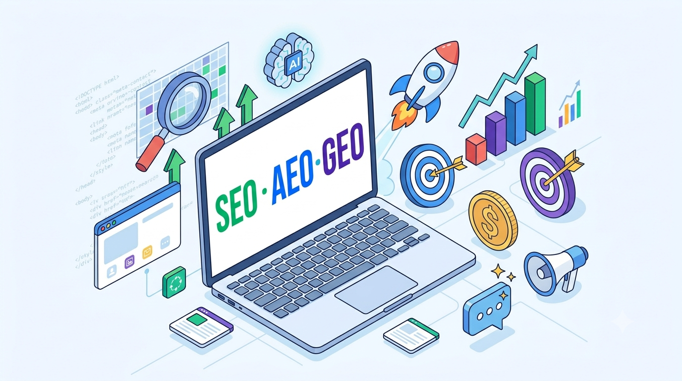 SEO, AEO y GEO: La evolución del posicionamiento web en la era de la IA